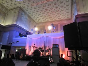 Band Playing on Balcony near ATT Murals at Marriott Opening